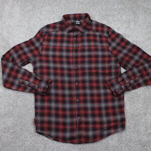 Under Armour Tradesman Flex Flannel Shirt Men Medium Red/Gray Cotton Snap Button